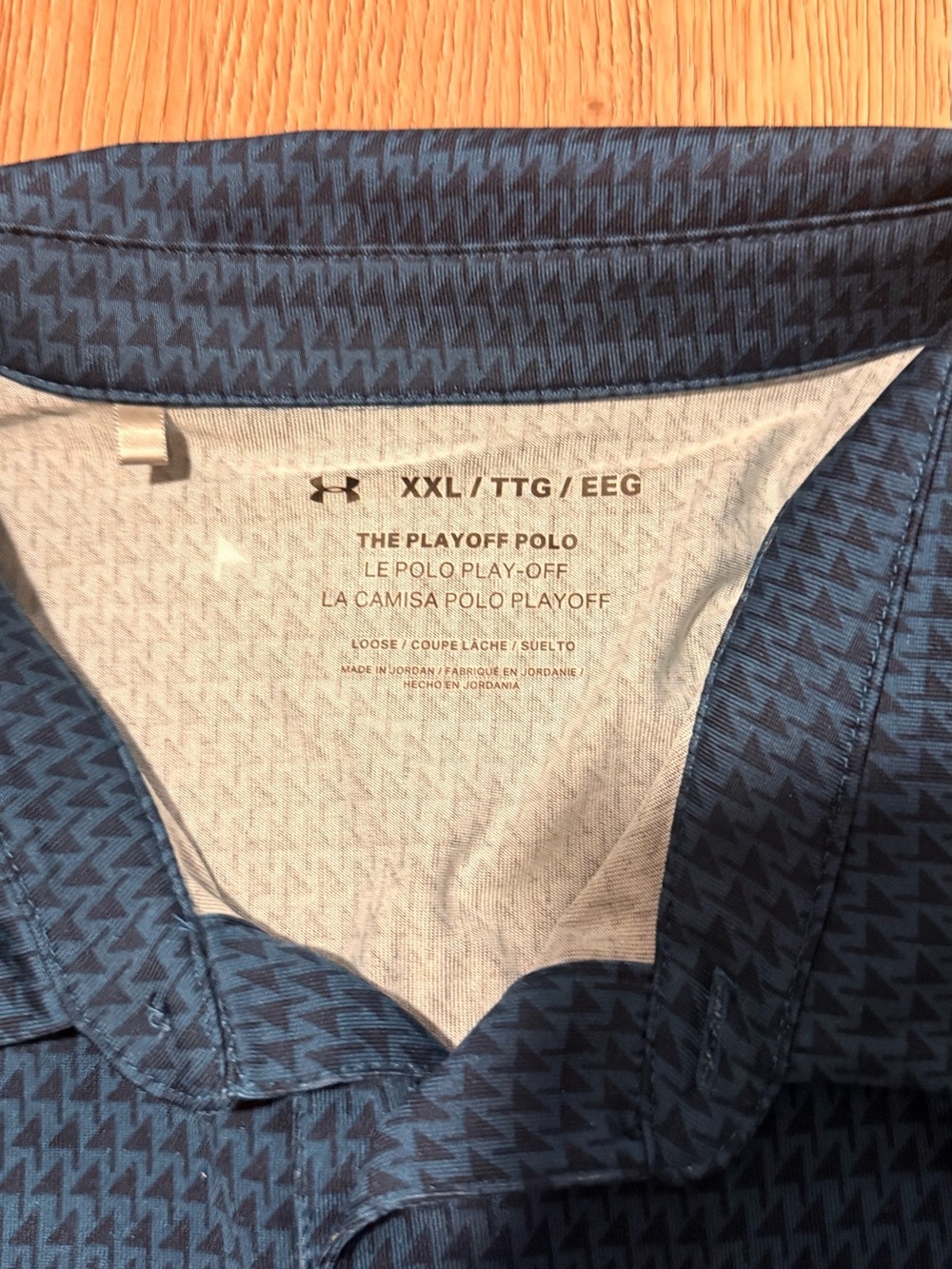 Under Armour Navy Micro Houndstooth Performance Polo - Picture 3 of 3